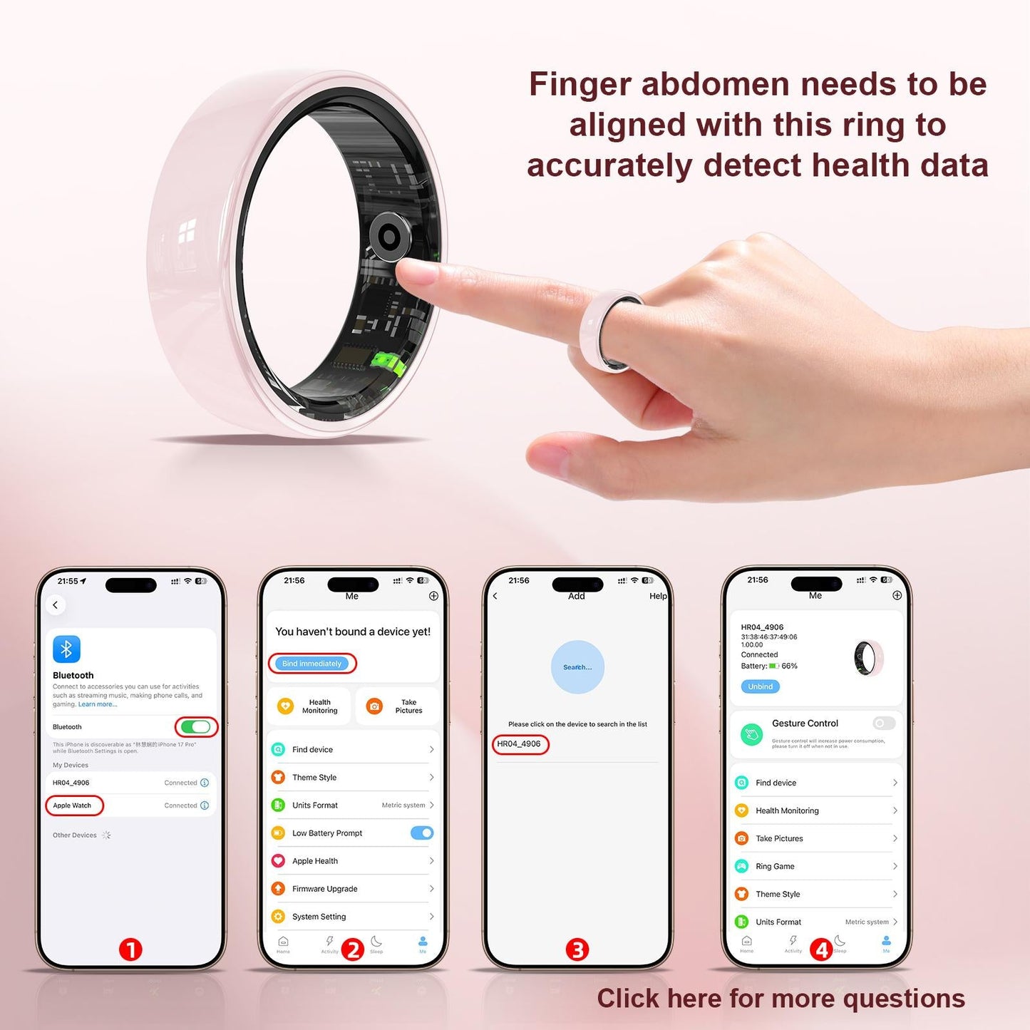 24H Fitness Tracker Smart Ring IP68 Waterproof