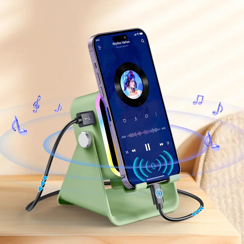 5-in-1 Wireless Speaker Phone Stand with Power Bank