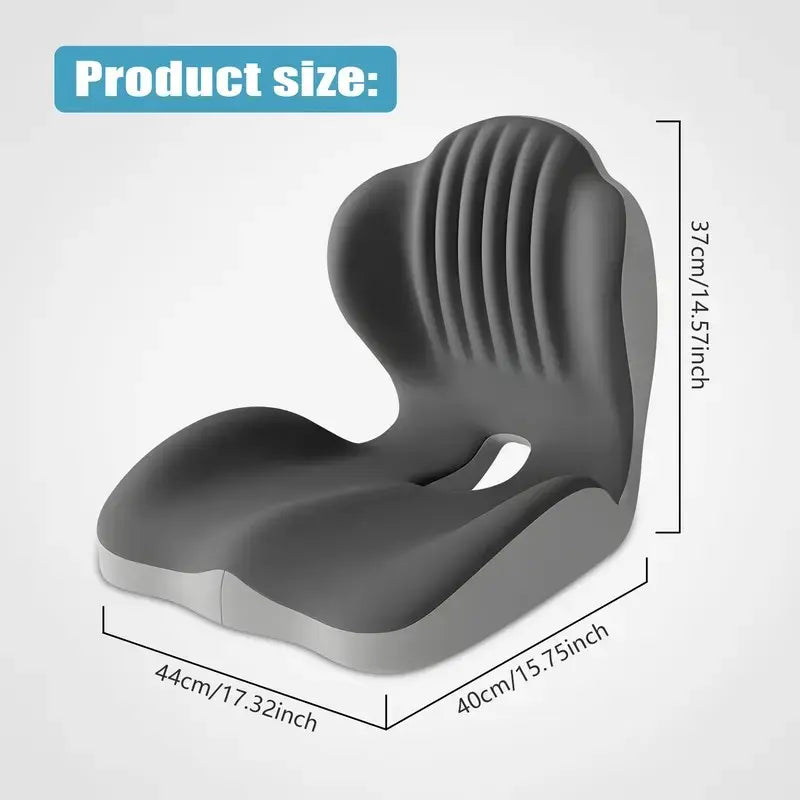 Ergonomic Memory Foam Seat Cushion with Lumbar & Back Support, Relieves Back Pain, Reduces Pressure