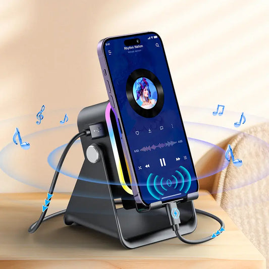 5-in-1 Wireless Speaker Phone Stand with Power Bank