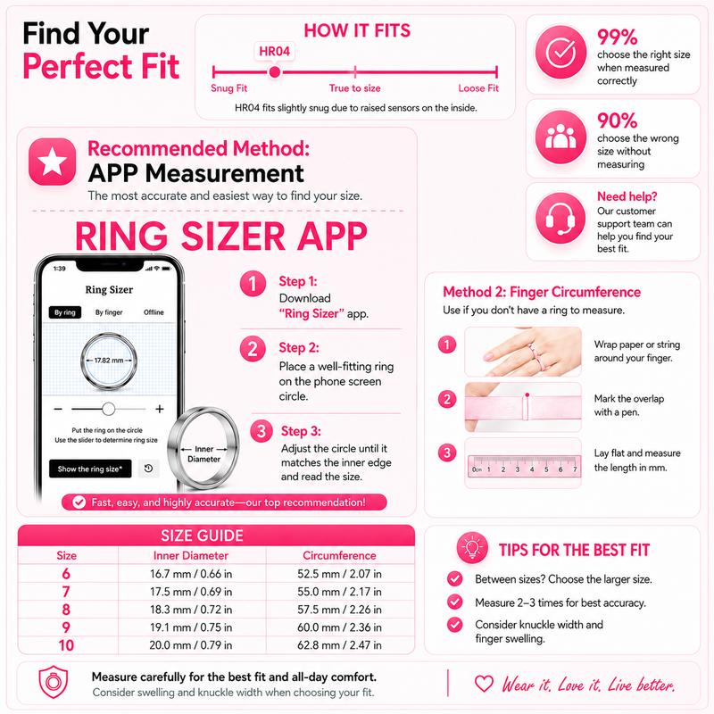 24H Fitness Tracker Smart Ring IP68 Waterproof