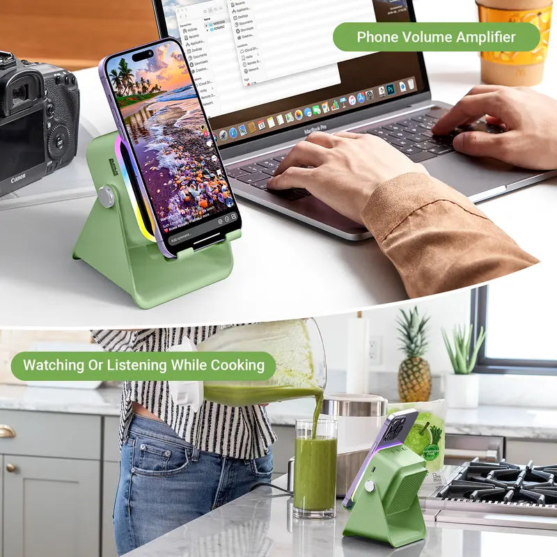 5-in-1 Wireless Speaker Phone Stand with Power Bank