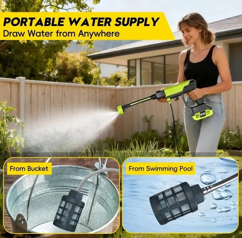 Mroace Cordless Pressure Washer with Portable Bottle and Charger Base