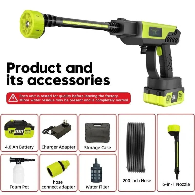 Mroace Cordless Pressure Washer with Portable Bottle and Charger Base